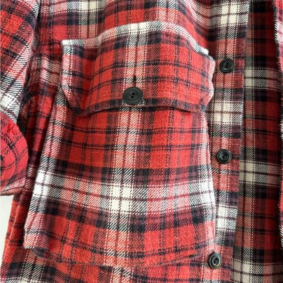 R13 JAPANESE FLANNEL DROP SHOULDER SHORT SLEEVE PLAID SHIRT TOP FLANNEL UNISEX - Picture 8 of 12